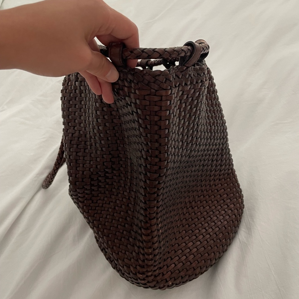 Vintage America Dark Brown Woven Backpack